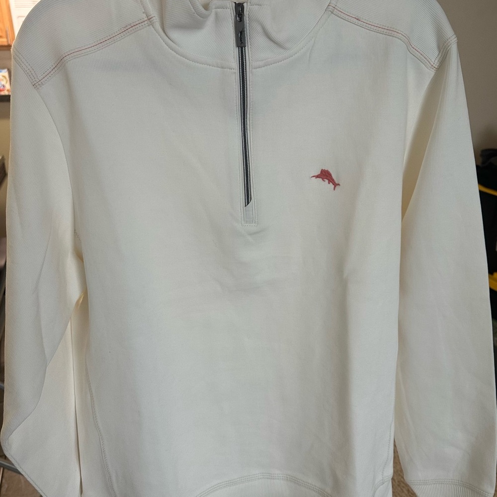 Tommy Bahama Off-White Quarter-Zip Sweater